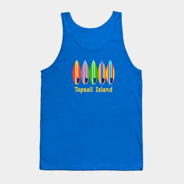 Topsail Island NC Surfboards Tank Top by Trent Tides